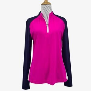 Kinona Shirt Womens M Medium Cap To Tap Long Sleeve Raglan Quarter Zip Golf
